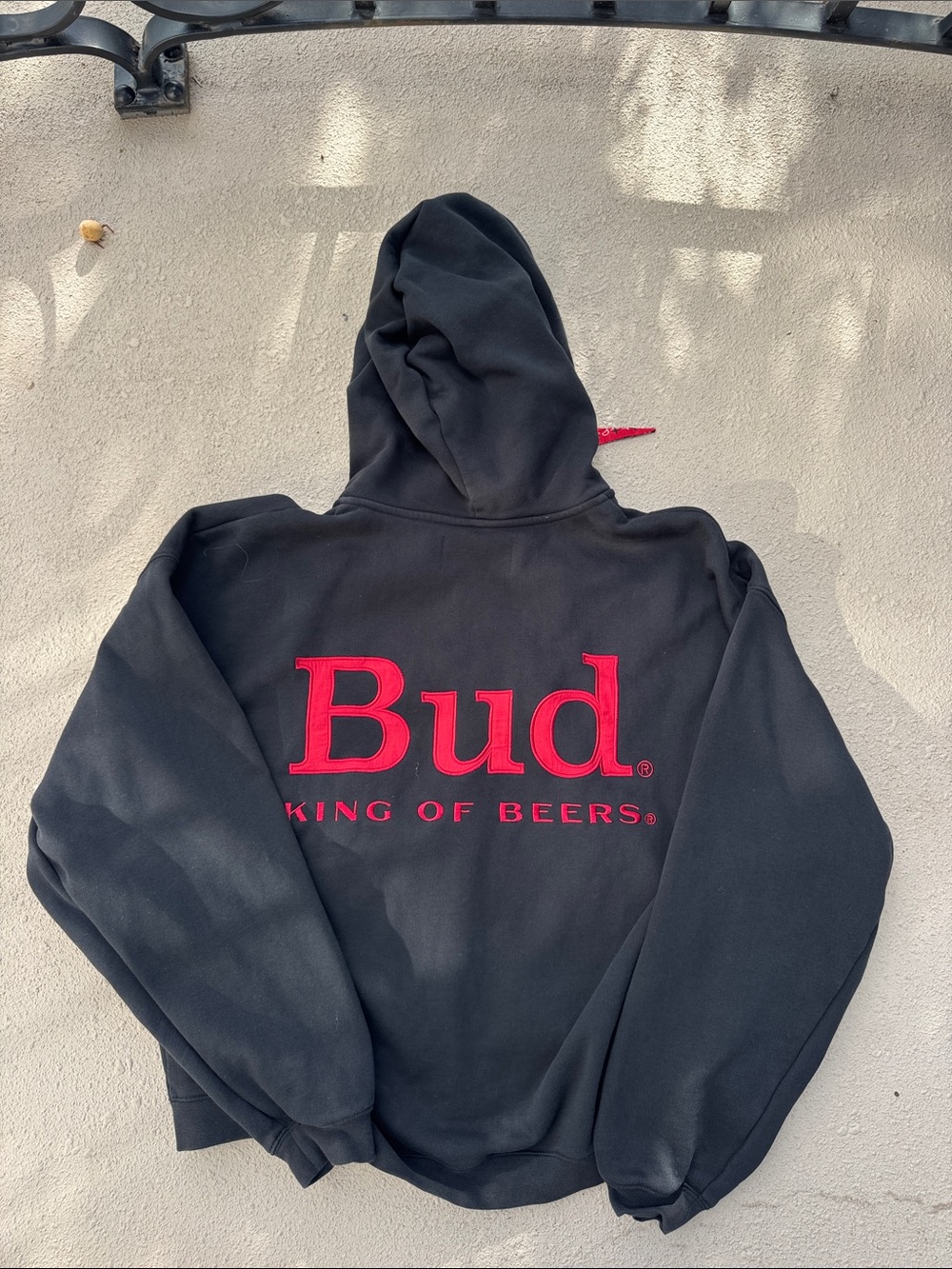 PacSun Black Hoodie with Red Bud Logo - Men's Crewneck Sweater